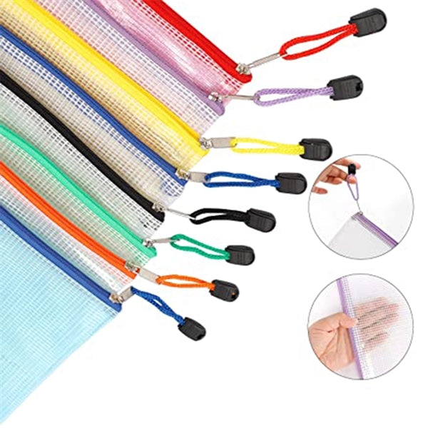 Mesh Zipper Pouch Document Bag