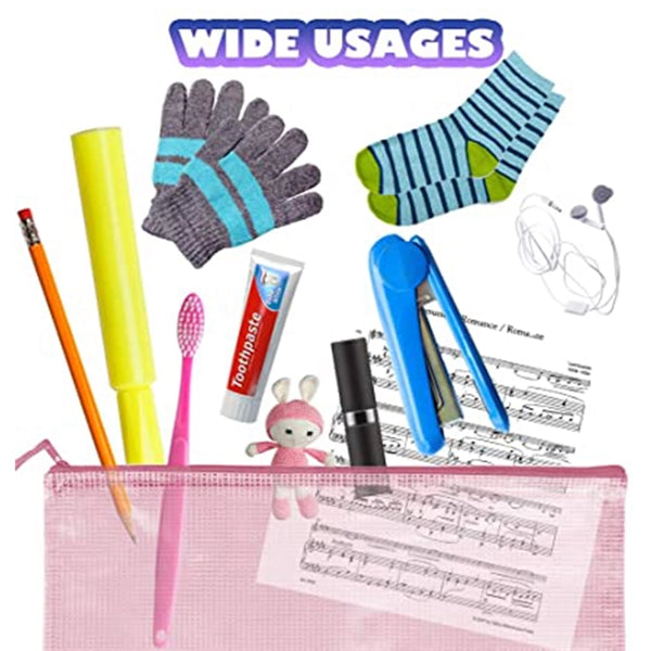 Mesh Zipper Pouch Document Bag