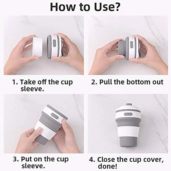 Eco-Friendly Collapsible Silicone Travel Cup with Leak-Proof