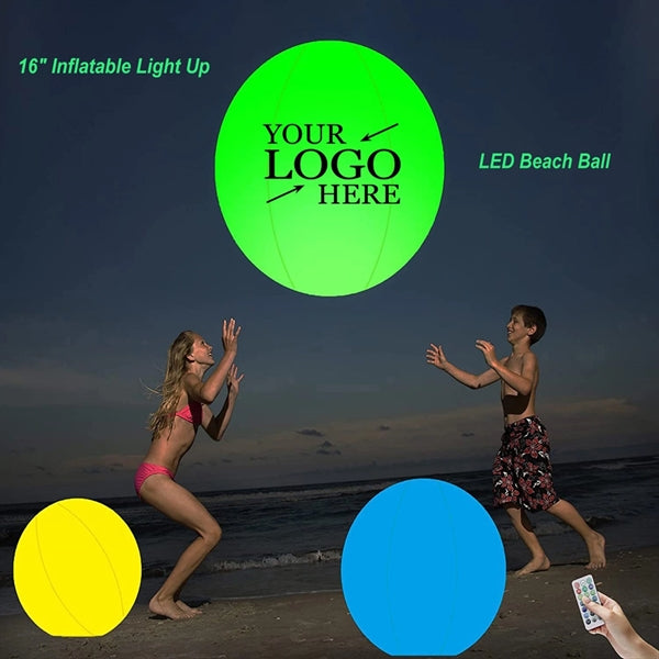 16" Inflatable Light Up LED Beach Ball with Remote