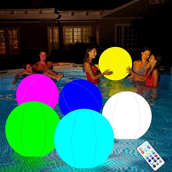 16" Inflatable Light Up LED Beach Ball with Remote