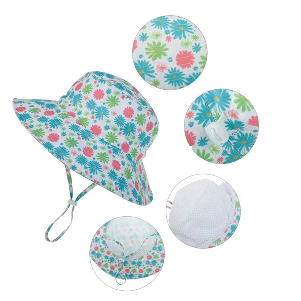 Toddler Sun Cap Bucket Hat w/ Wide Brim
