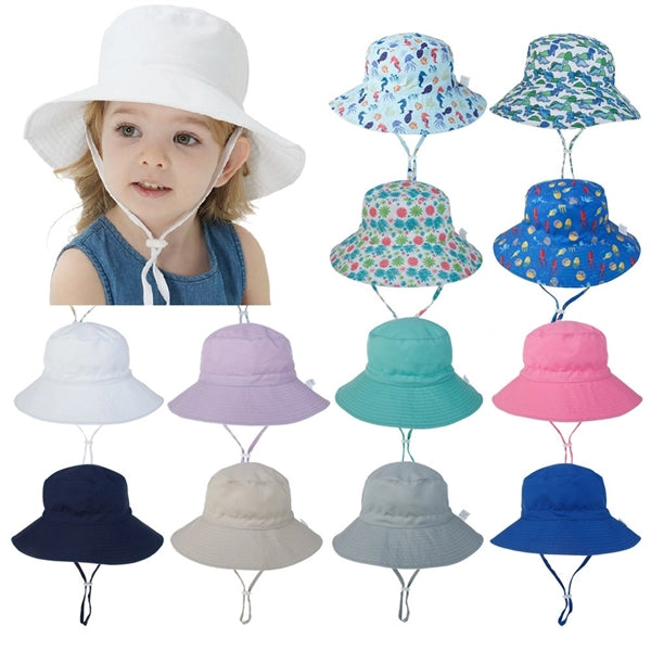 Toddler Sun Cap Bucket Hat w/ Wide Brim