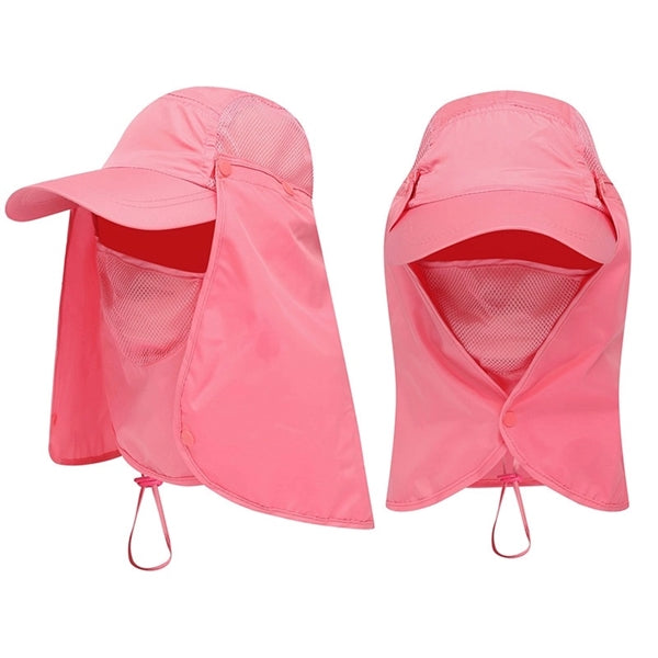 3 IN 1 Sun Cap Bucket Hat w/ Face Neck Flaps