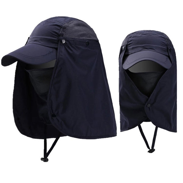 3 IN 1 Sun Cap Bucket Hat w/ Face Neck Flaps