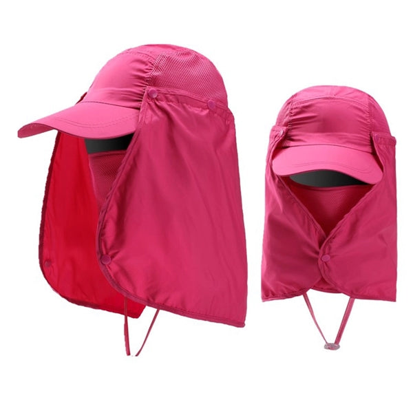 3 IN 1 Sun Cap Bucket Hat w/ Face Neck Flaps