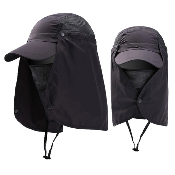 3 IN 1 Sun Cap Bucket Hat w/ Face Neck Flaps