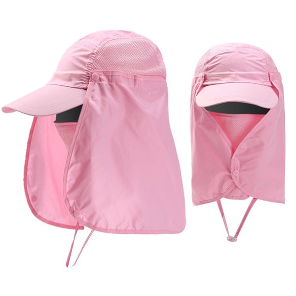 3 IN 1 Sun Cap Bucket Hat w/ Face Neck Flaps