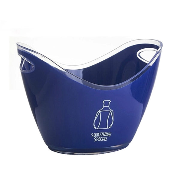 Printed Plastic Ice Bucket with Handles - 3.5L