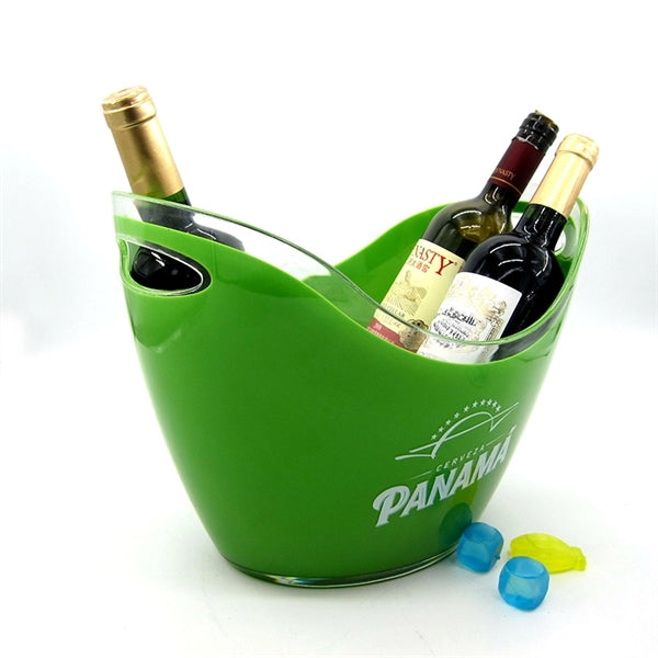 Printed Plastic Ice Bucket with Handles - 3.5L
