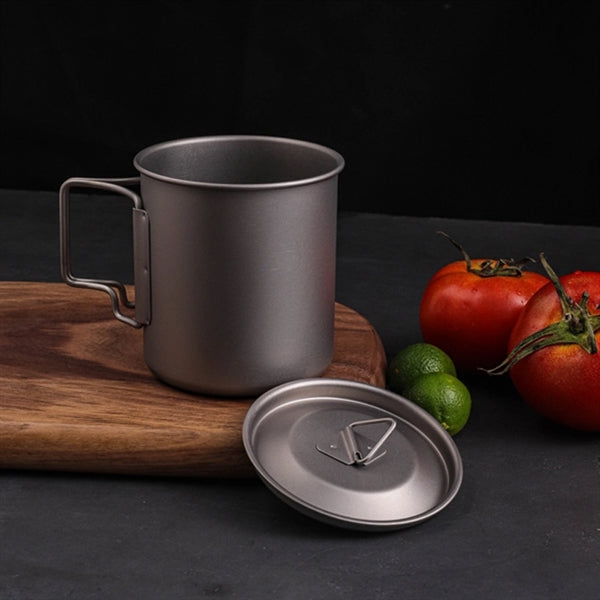 420ml Titanium Camping Cup With Lid