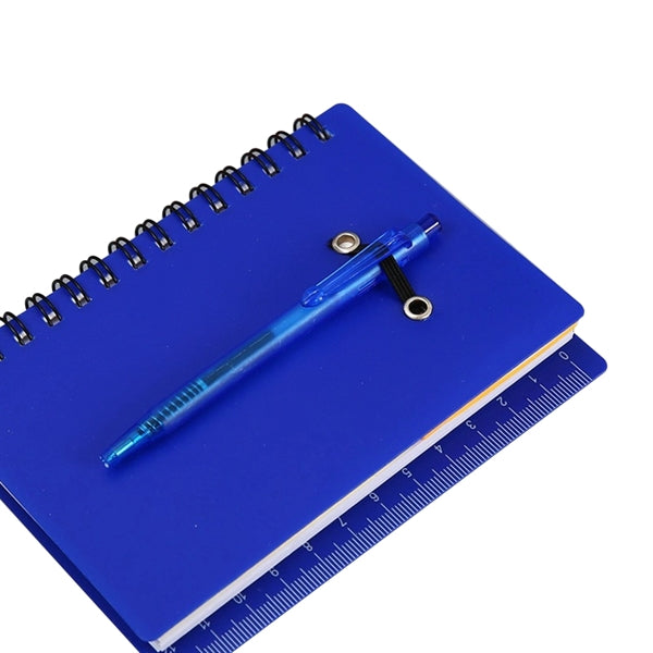 Portable spiral pp cover notebook with sticky note and pen