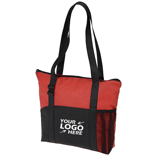 600D Shopping Tote Bags w/ Zipper Closure