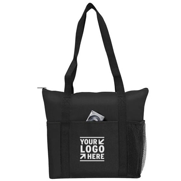 600D Shopping Tote Bags w/ Zipper Closure