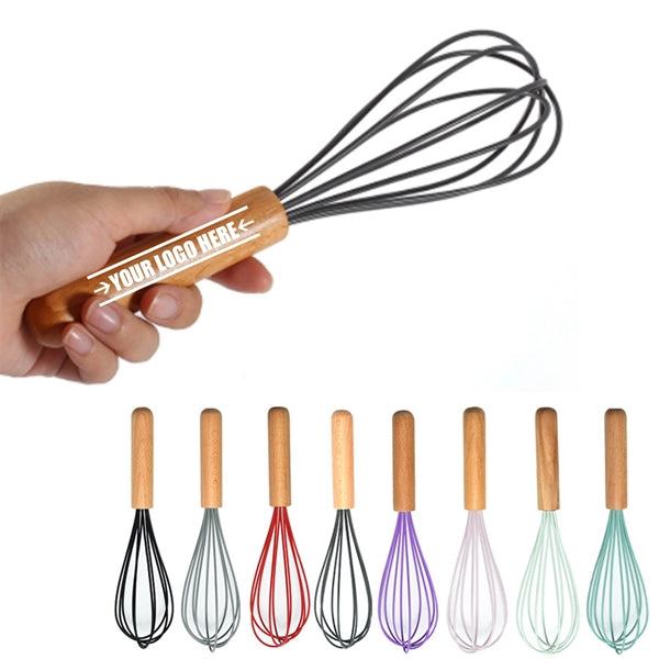 Kitchen Silicone Whisk With Wooden Handle