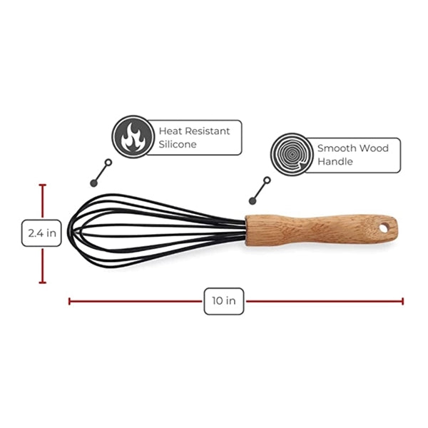 Kitchen Silicone Whisk With Wooden Handle