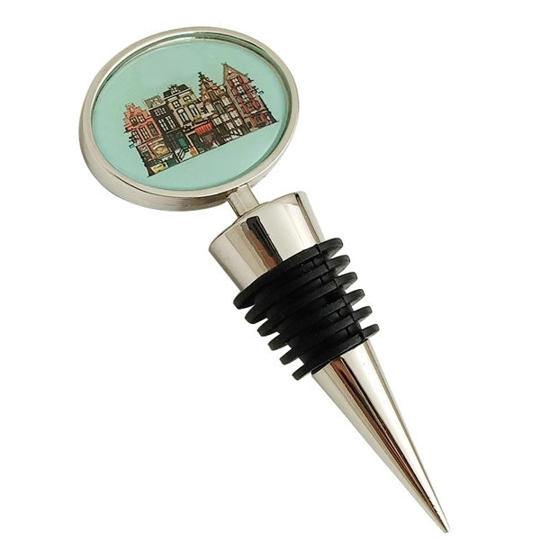 Oval Zinc Alloy Bottle Stopper with Epoxy Dome