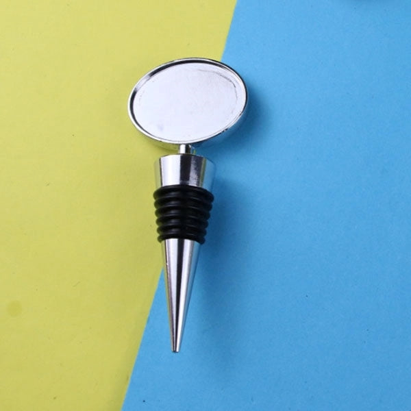 Oval Zinc Alloy Bottle Stopper with Epoxy Dome