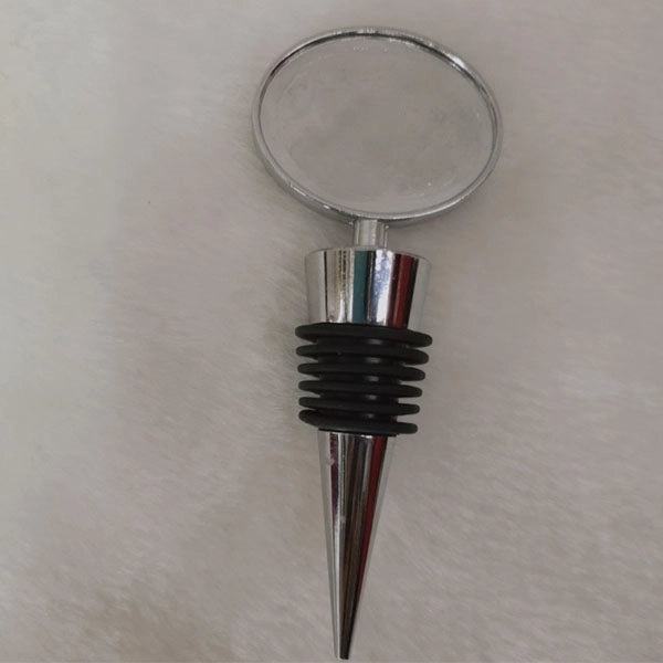 Oval Zinc Alloy Bottle Stopper with Epoxy Dome
