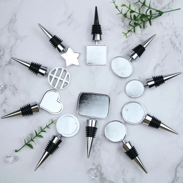 Oval Zinc Alloy Bottle Stopper with Epoxy Dome