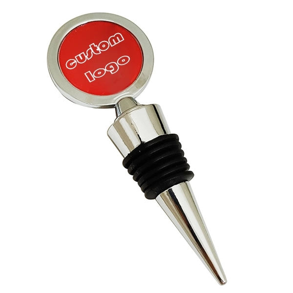 Round Epoxy Silver Wine Bottle Stopper