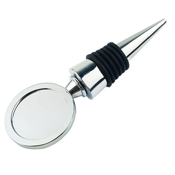 Round Epoxy Silver Wine Bottle Stopper