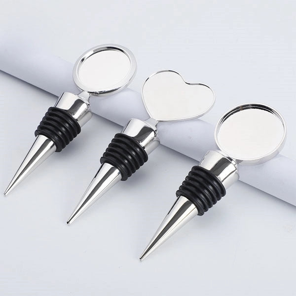 Round Epoxy Silver Wine Bottle Stopper