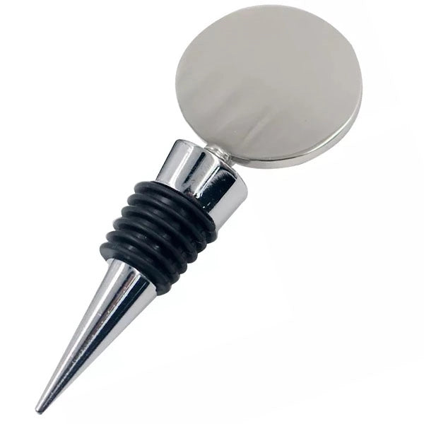 Round Epoxy Silver Wine Bottle Stopper