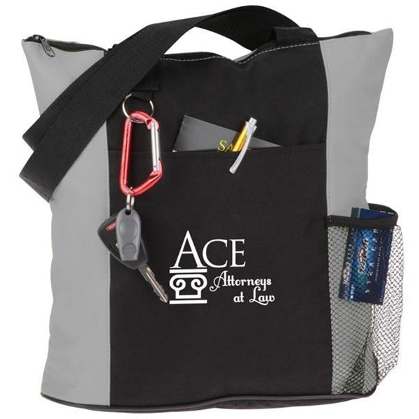600D Oxfal Cloth Tote Bags w/ Zipper closure