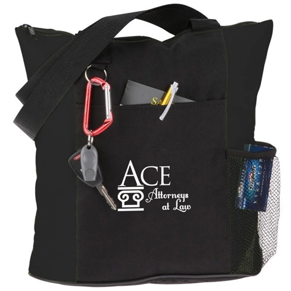 600D Oxfal Cloth Tote Bags w/ Zipper closure