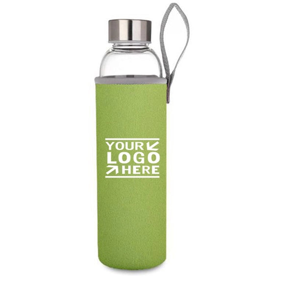 16oz Glass Water Bottles With Stainless Steel Lids