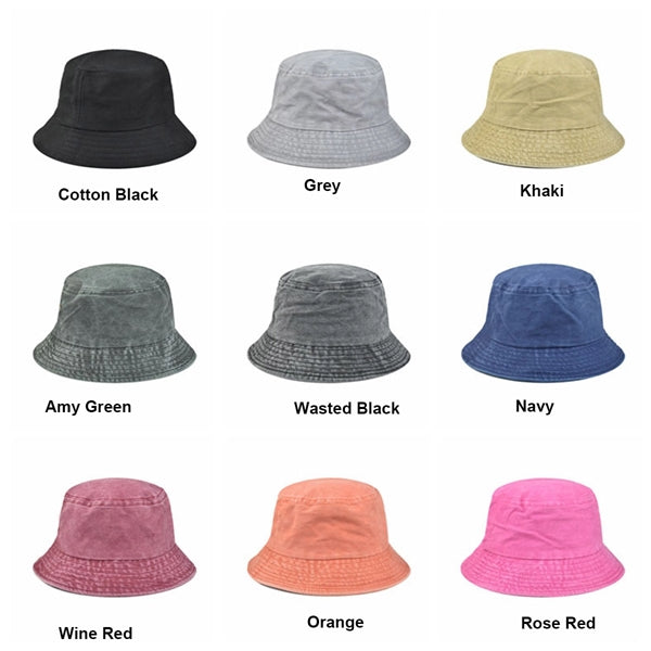Washed Denim Bucket Hats