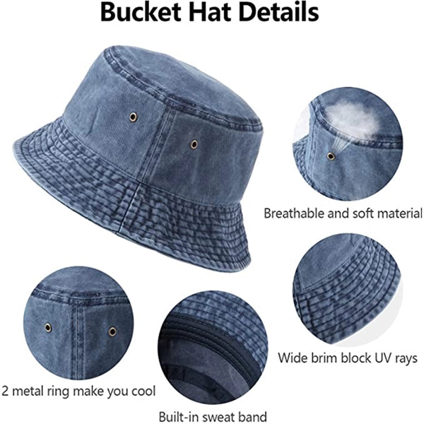 Washed Denim Bucket Hats