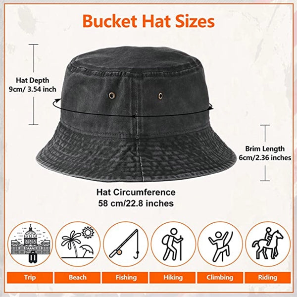 Washed Denim Bucket Hats