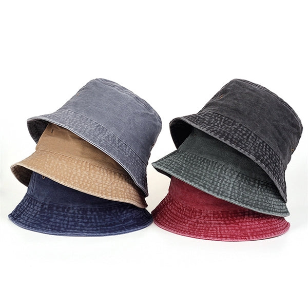 Washed Denim Bucket Hats