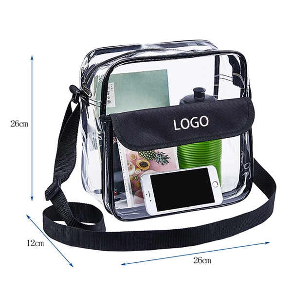 Clear Crossbody Messenger Shoulder Bag with Zipper