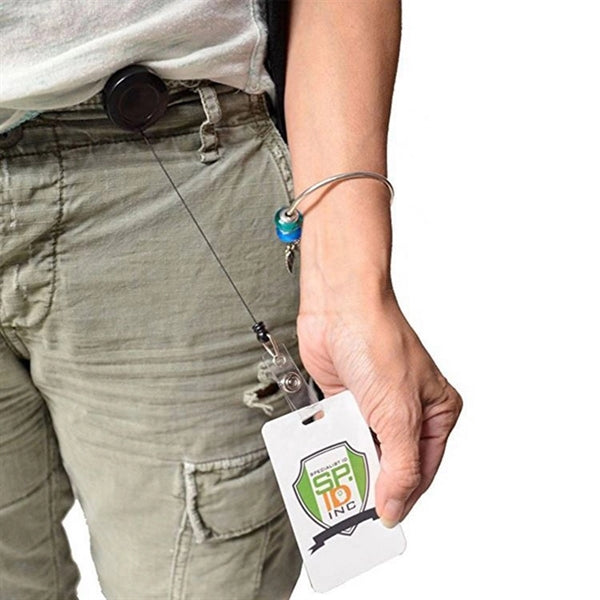 Retractable Round Badge Holder with alligator clip