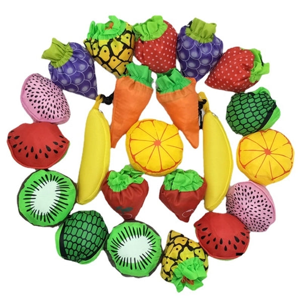 Cute Fruits Bazaar RPET Foldable Shopping Tote Bags