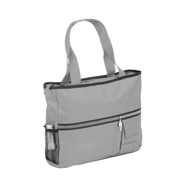 Zippered Canvas Tote With Reflective Strip