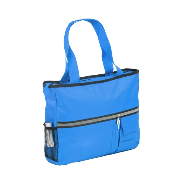 Zippered Canvas Tote With Reflective Strip
