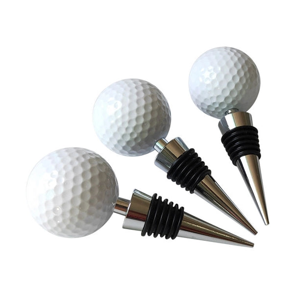 Gift Alloy 6/2 O-rings Golf Shaped Wine Stopper
