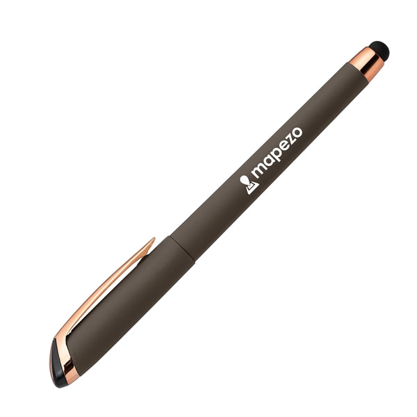 Gazelle Gel Softy Rose Gold Pen w/ Stylus - Silk Screen
