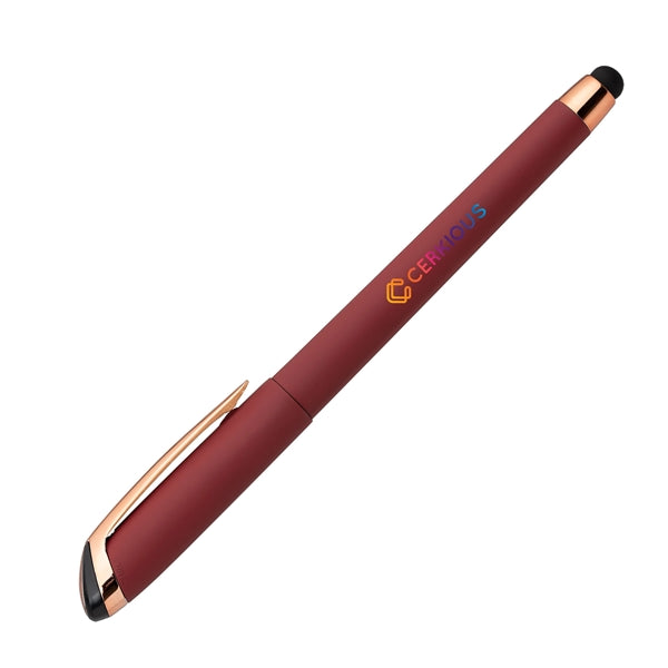 Gazelle Gel Softy Rose Gold Pen w/ Stylus - Silk Screen
