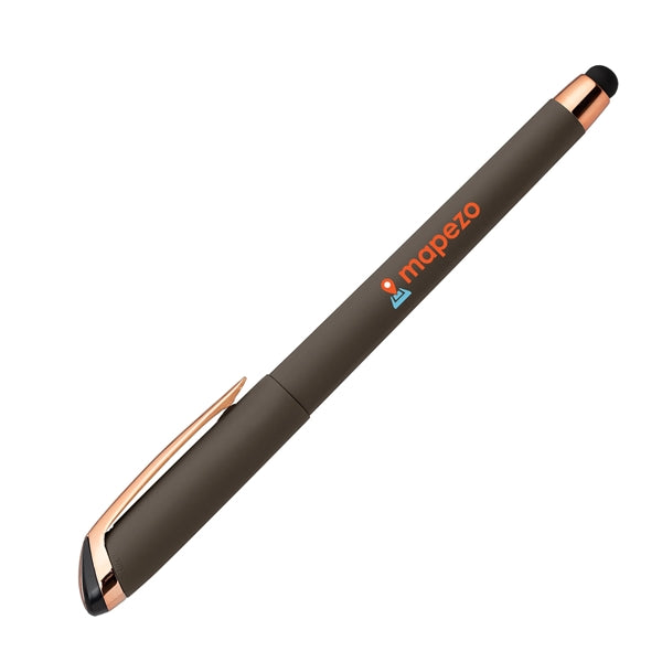 Gazelle Gel Softy Rose Gold Pen w/ Stylus - Silk Screen