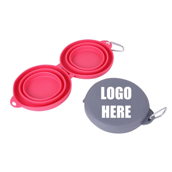 Collapsible Silicone Dog Double Bowl