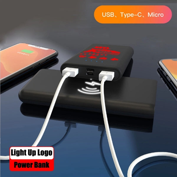 10000mAh Light Up Power Bank With Dual USB Output