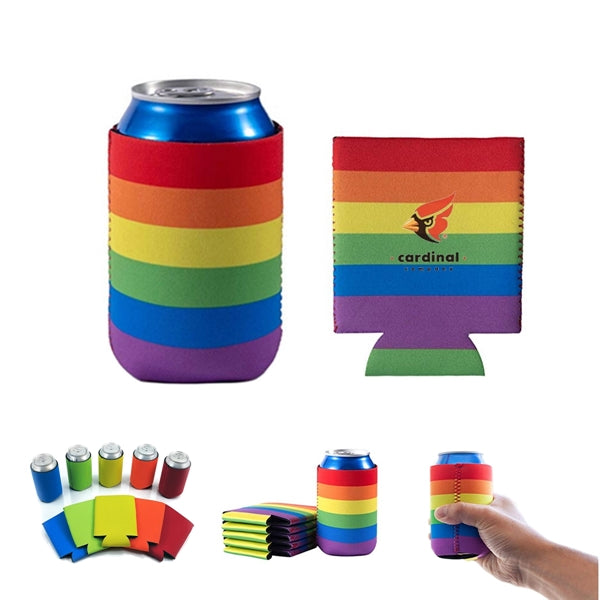 Rainbow Neoprene Can Cooler Holder