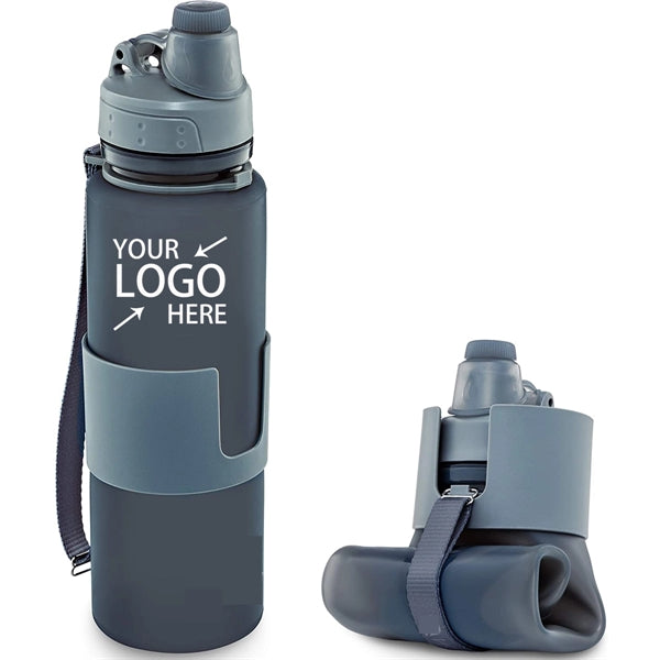 17Oz Collapsible Silicone Sports Water Bottle