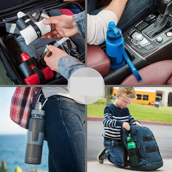 17Oz Collapsible Silicone Sports Water Bottle