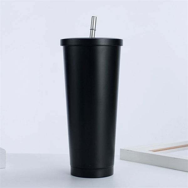 Coffee Tumbler with Lid and Straw